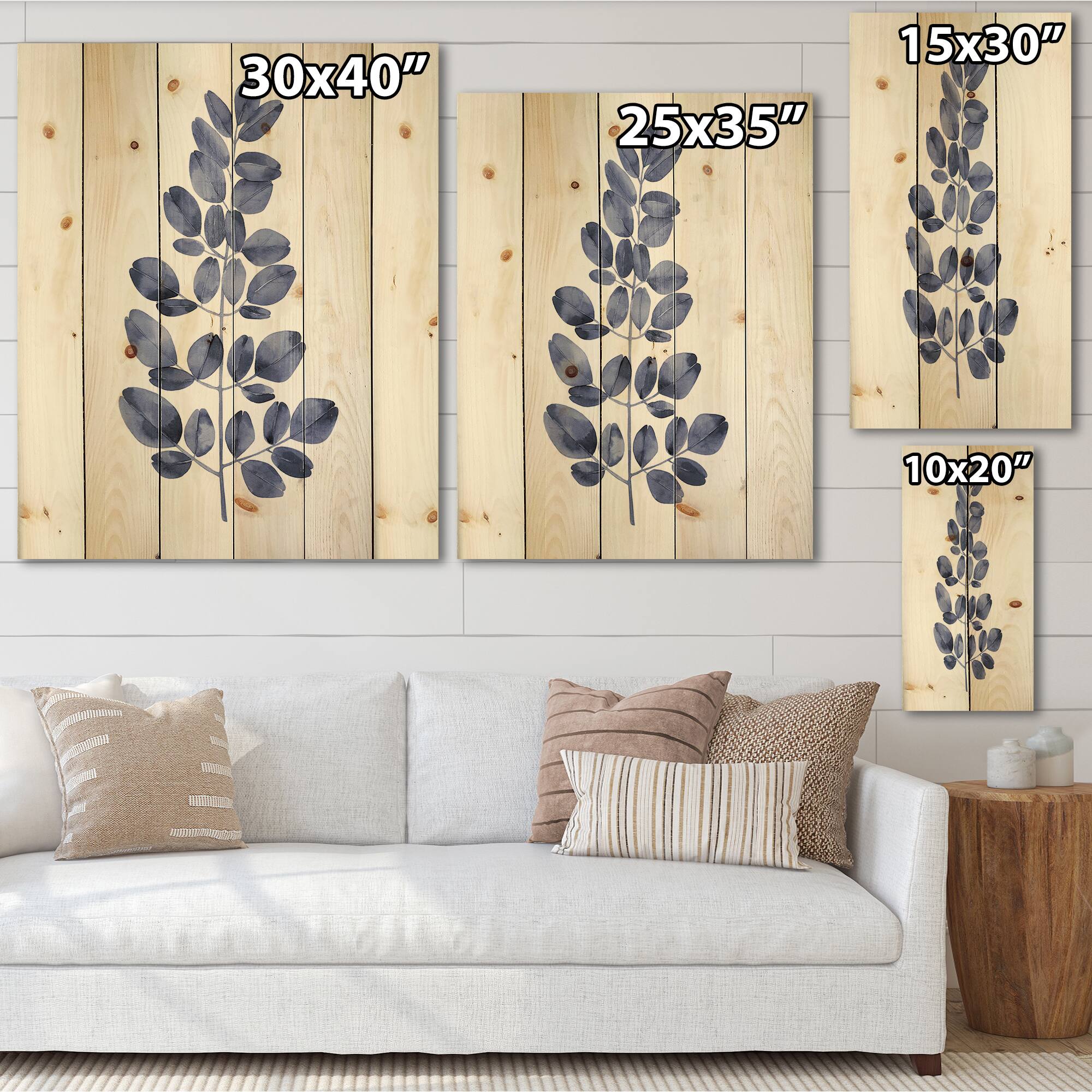Designart - Navy Blue Eucalyptus II
